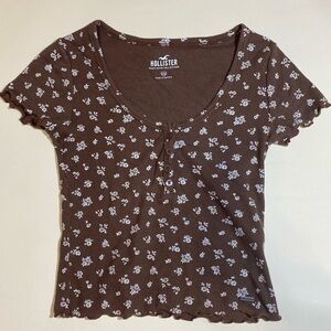 Hollister xxs brown top
